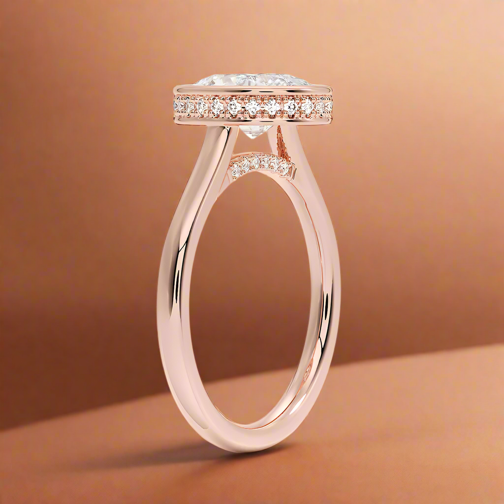 Abbraccio Hidden Halo - Oval Cut Engagement Ring