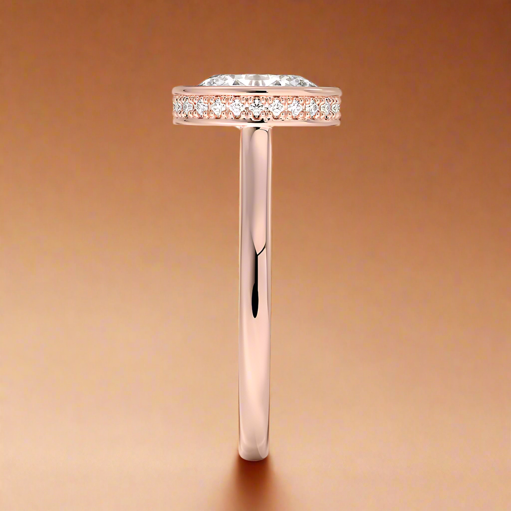 Abbraccio Hidden Halo - Oval Cut Engagement Ring