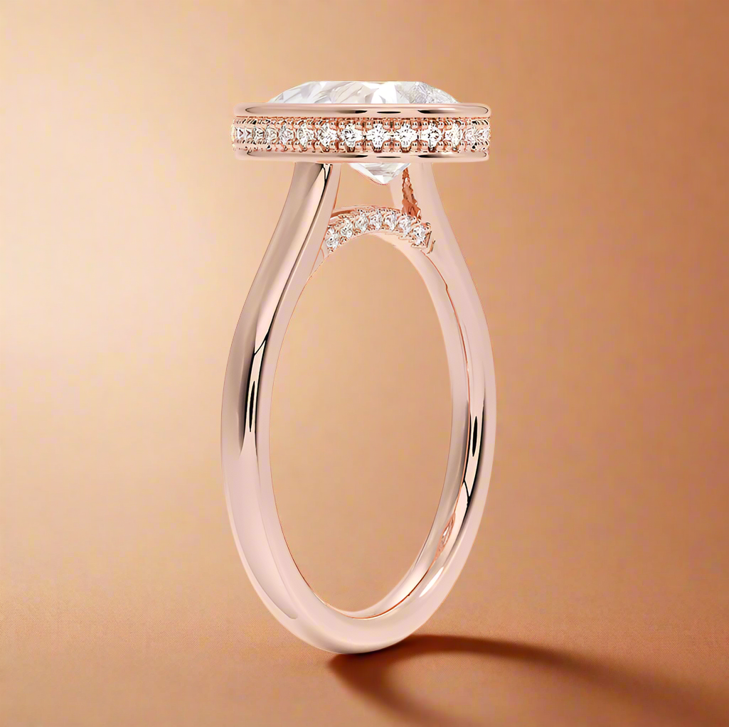 Abbraccio Hidden Halo - Pear Cut Engagement Ring