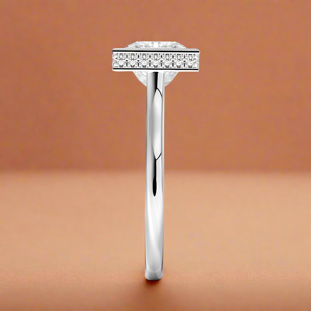 Abbraccio Hidden Halo - Princess Cut Engagement Ring