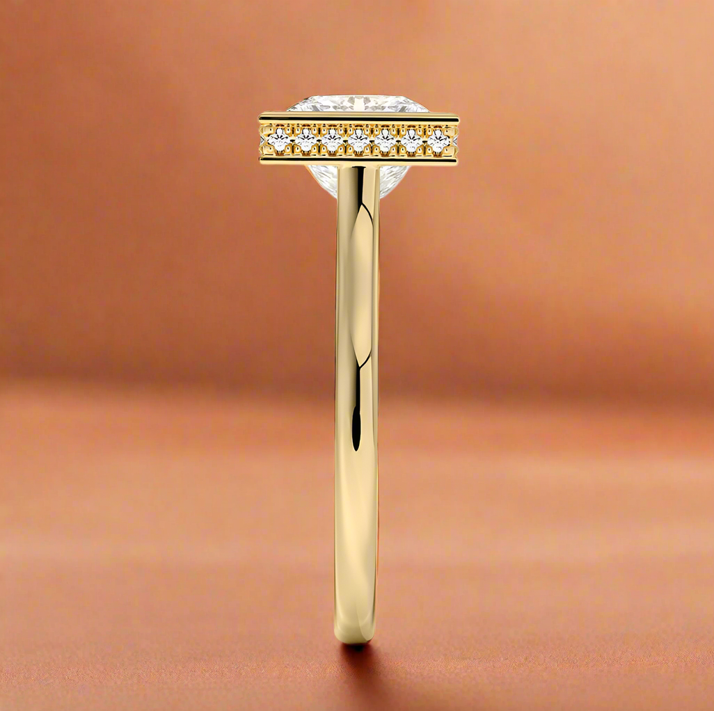 Abbraccio Hidden Halo - Princess Cut Engagement Ring