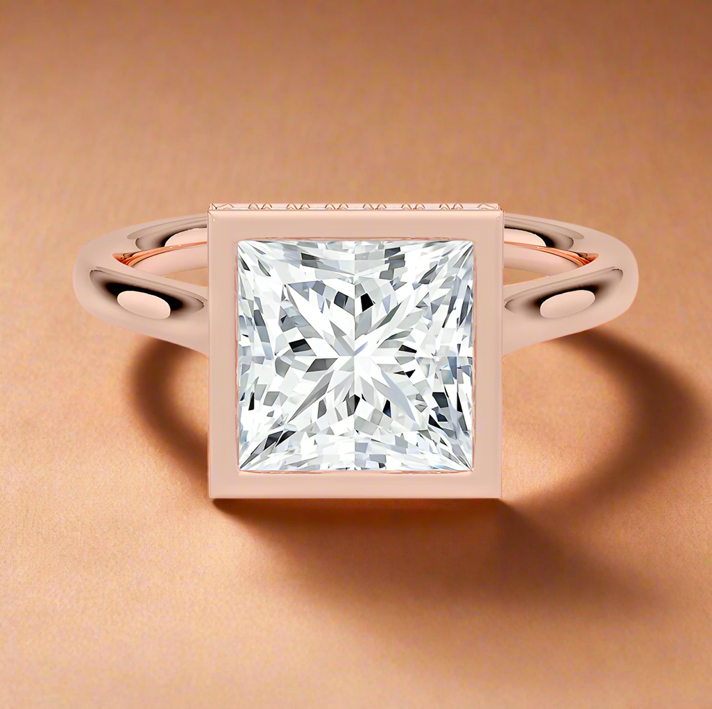 Abbraccio Hidden Halo - Princess Cut Engagement Ring