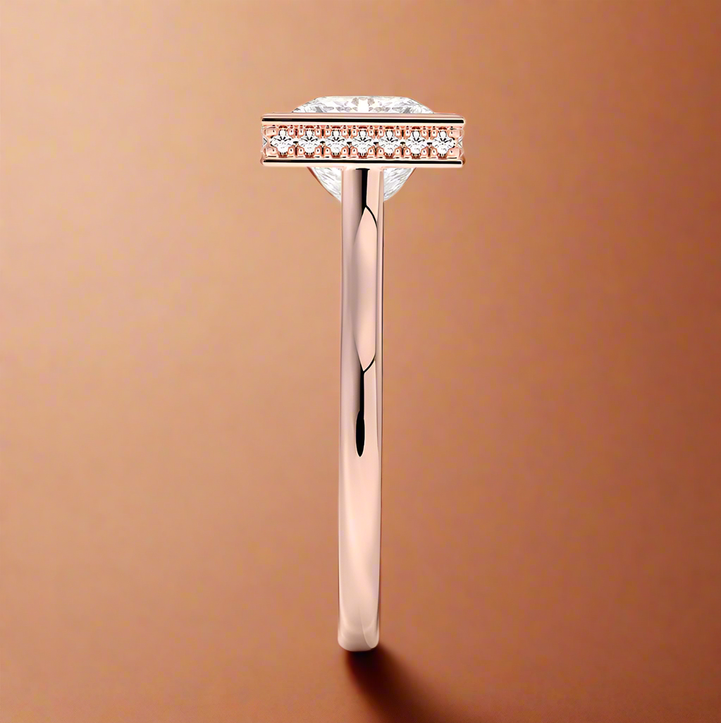 Abbraccio Hidden Halo - Princess Cut Engagement Ring