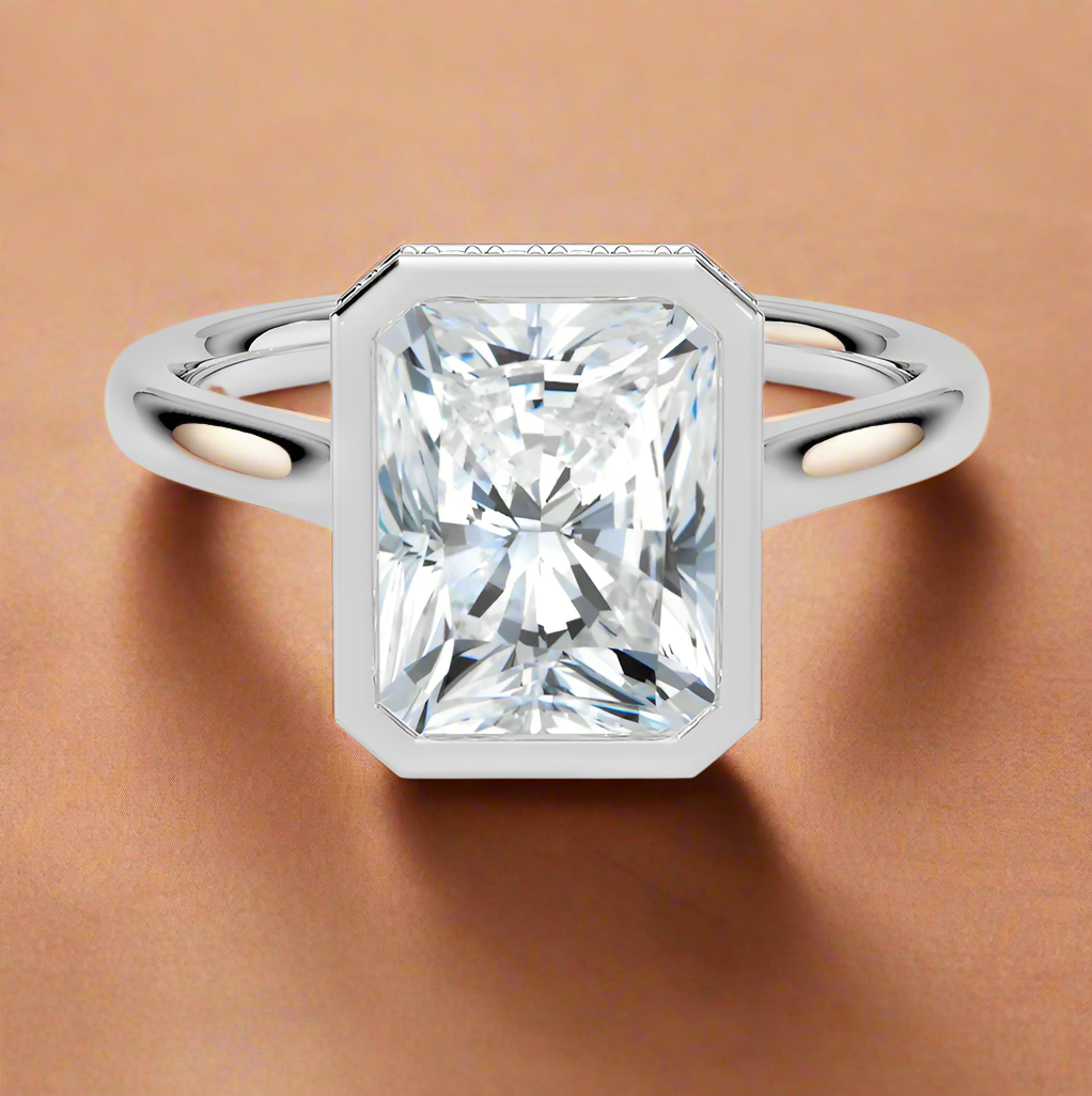 Abbraccio Hidden Halo - Radiant Cut Engagement Ring