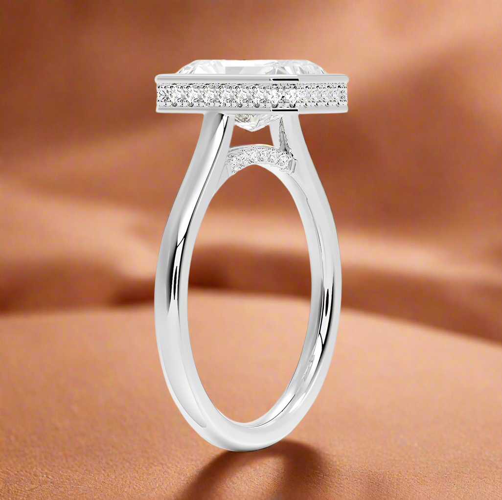 Abbraccio Hidden Halo - Radiant Cut Engagement Ring