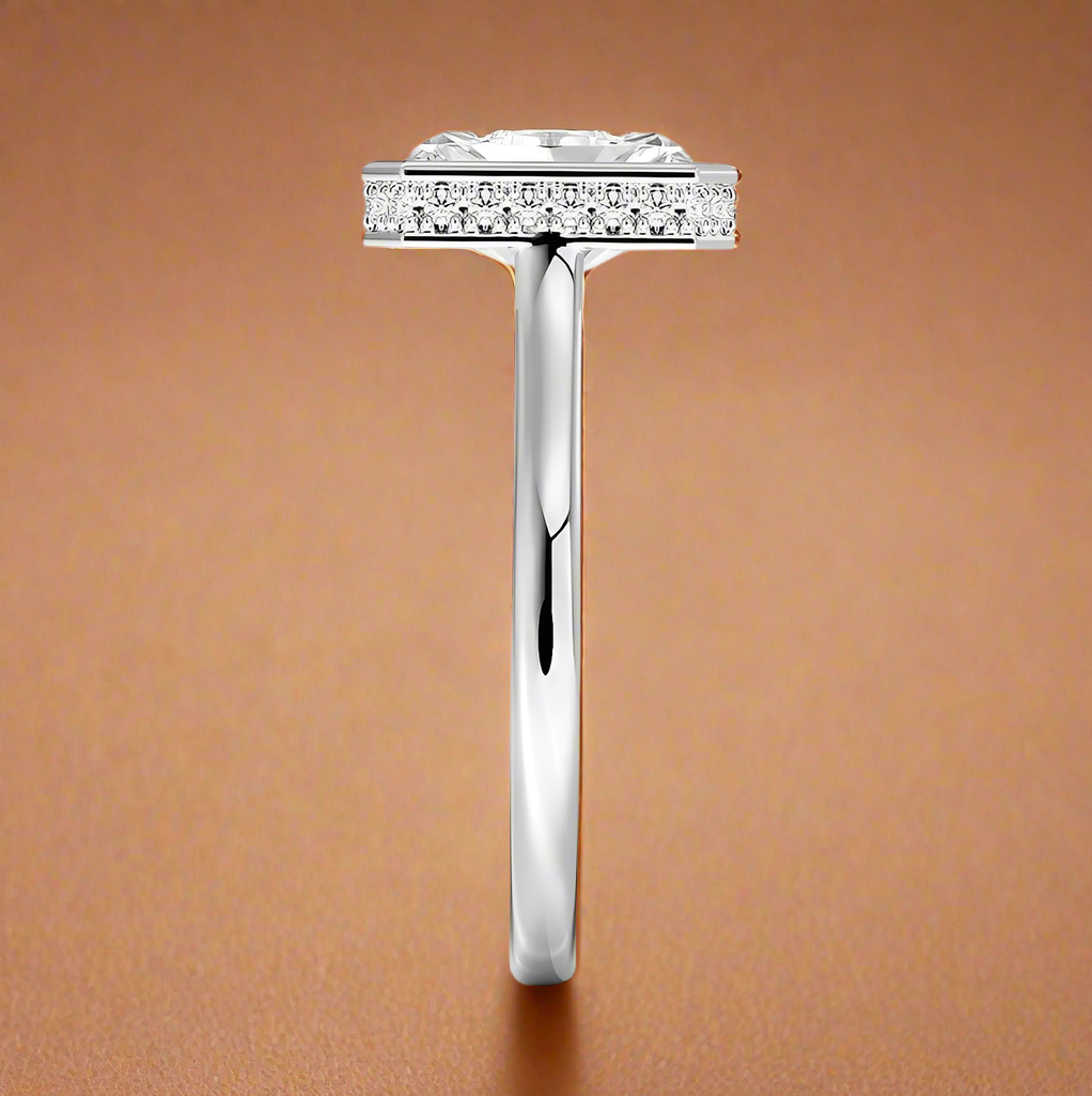 Abbraccio Hidden Halo - Radiant Cut Engagement Ring