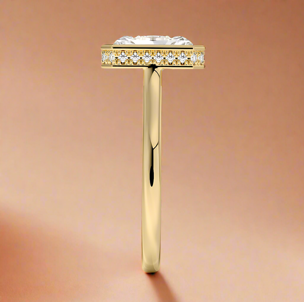Abbraccio Hidden Halo - Radiant Cut Engagement Ring