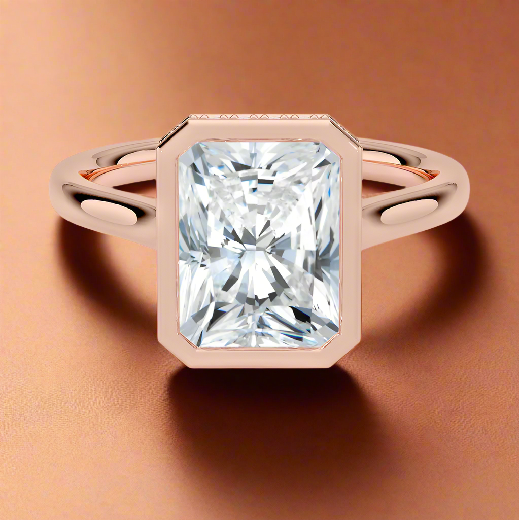 Abbraccio Hidden Halo - Radiant Cut Engagement Ring