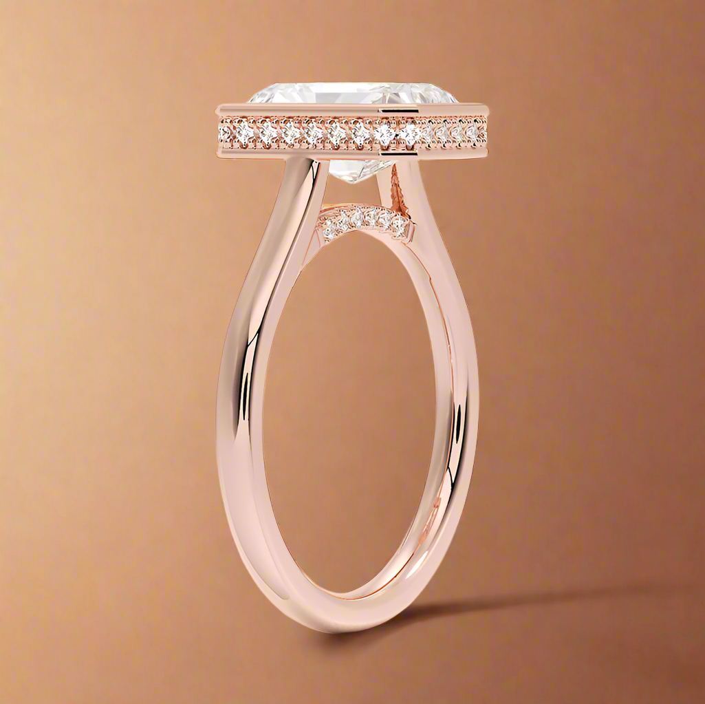 Abbraccio Hidden Halo - Radiant Cut Engagement Ring