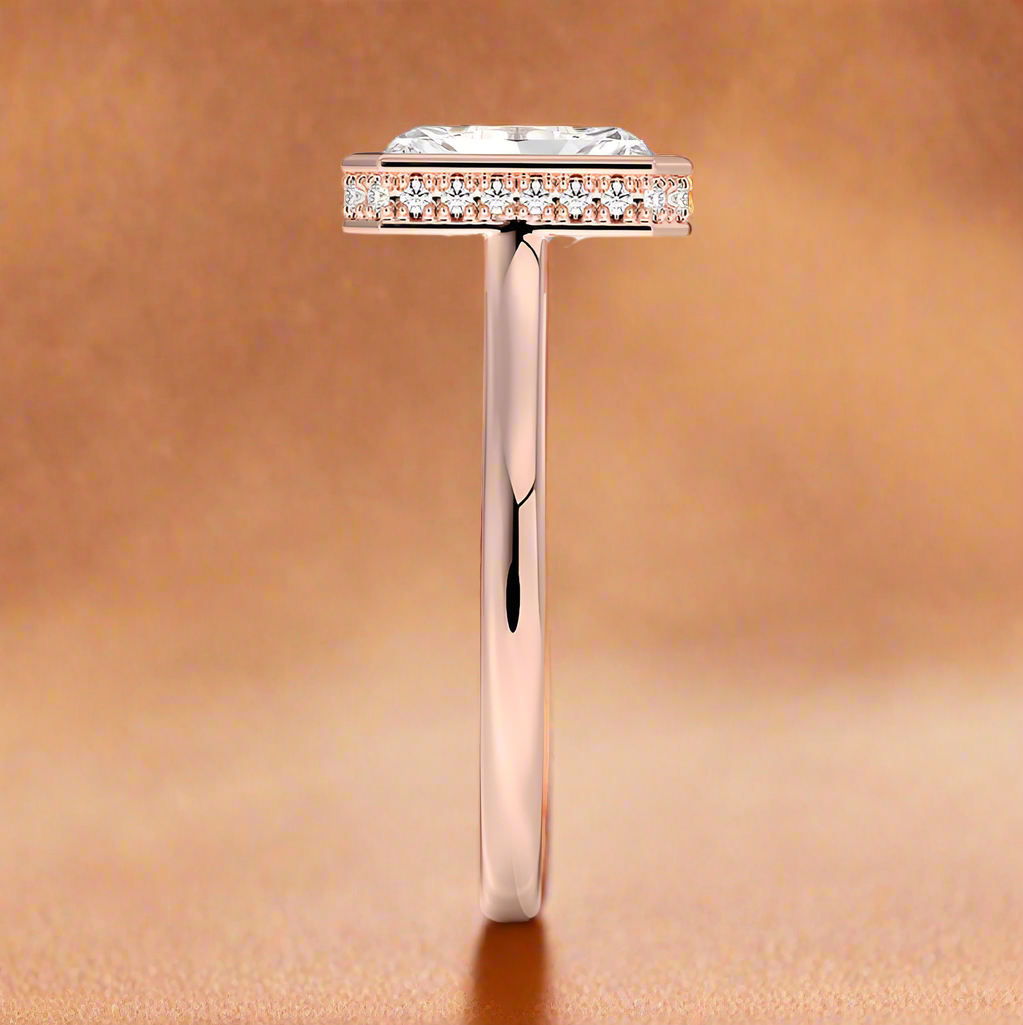 Abbraccio Hidden Halo - Radiant Cut Engagement Ring