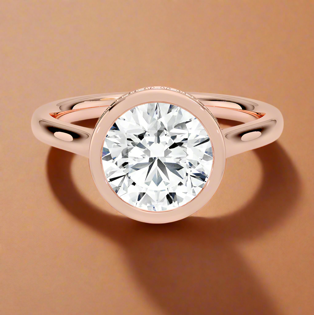 Abbraccio Hidden Halo - Round Cut Engagement Ring