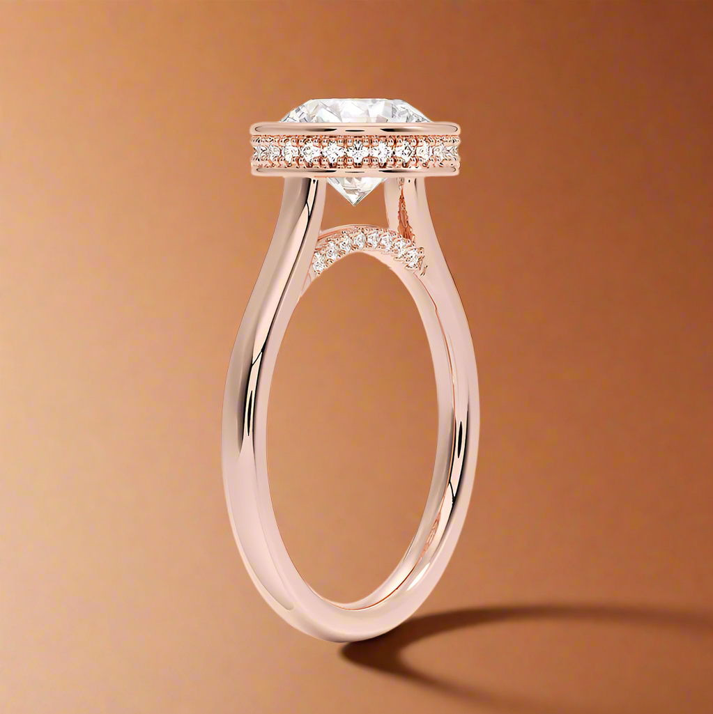 Abbraccio Hidden Halo - Round Cut Engagement Ring