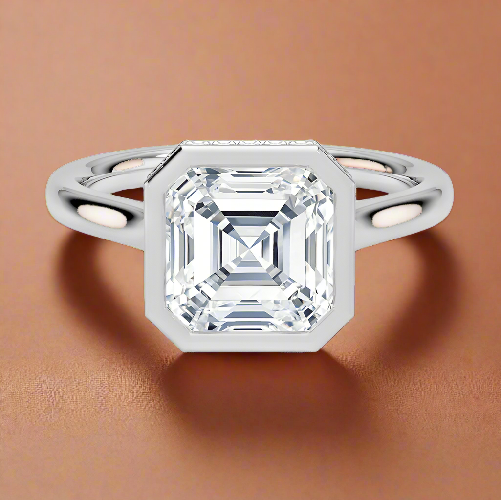 Abbraccio Hidden Halo - Asscher Cut Engagement Ring