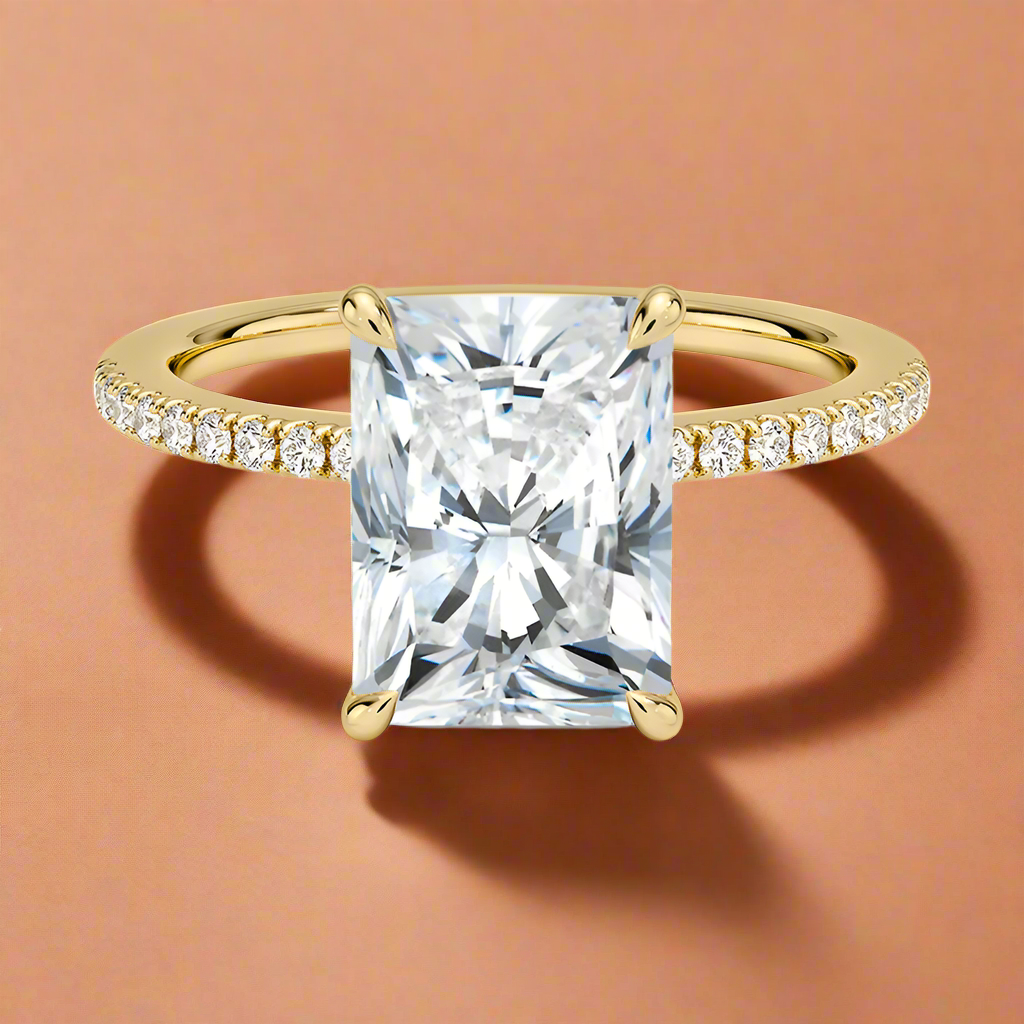 La Luna - Radiant Cut Moissanite Engagement Ring