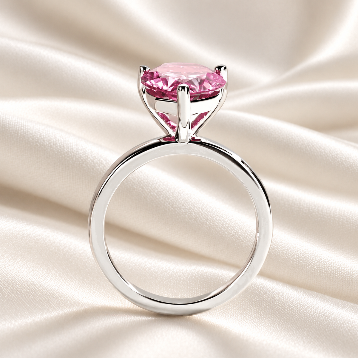 Blush Heart 3ct Pink Moissanite Ring