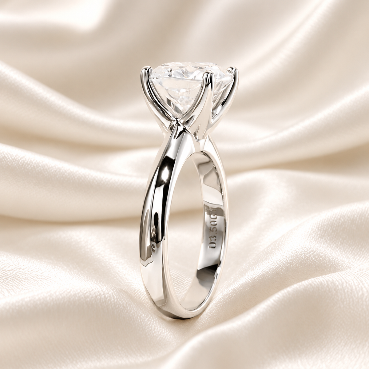 Cushion-Cut 3.5ct D-Colorless VVS1 Moissanite Engagement Ring - Diamond Alternative
