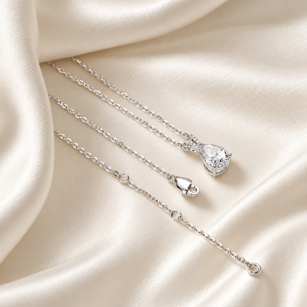 2.5ct Pear-Cut Moissanite Teardrop Pendant Necklace | Moissanite Jewelry
