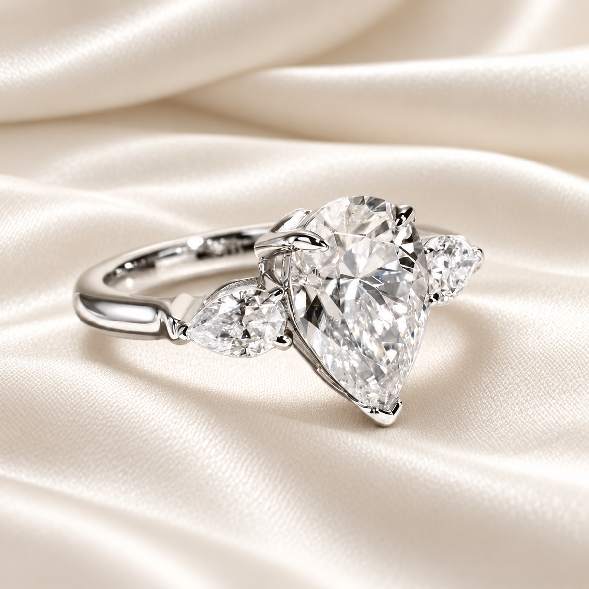Pear 6.0 Total Carat - Trilogy Ring