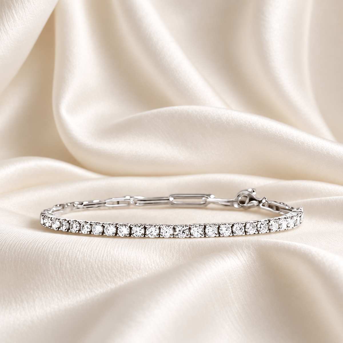 3mm Moissanite Tennis Bracelet | Adjustable Design