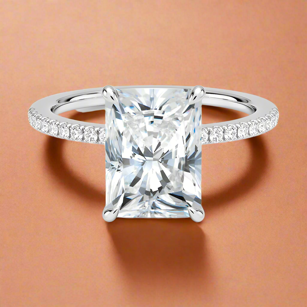 La Luna - Radiant Cut Moissanite Engagement Ring